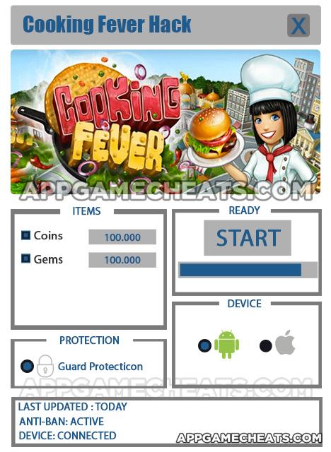cooking fever cheat sheet